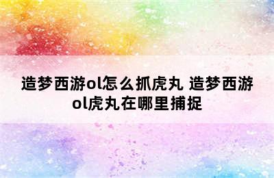 造梦西游ol怎么抓虎丸 造梦西游ol虎丸在哪里捕捉